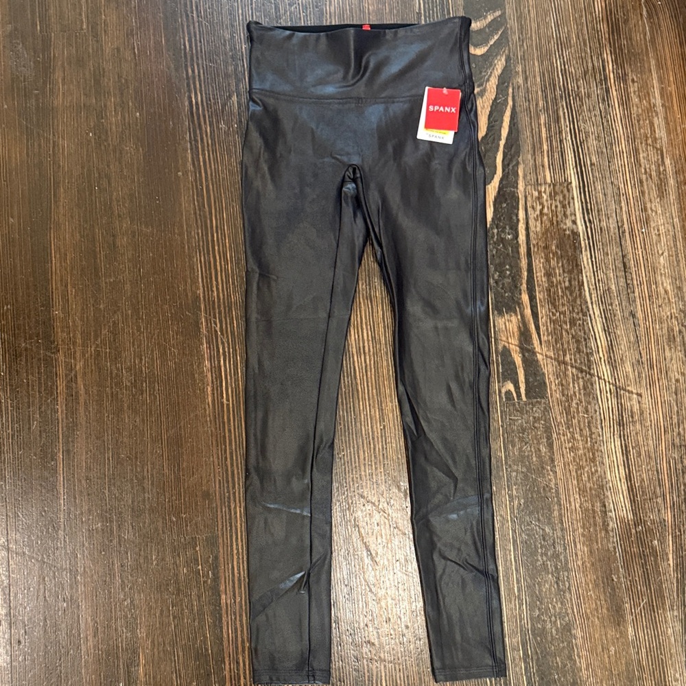 SPANX Black High-Waist Shimmer Leggings